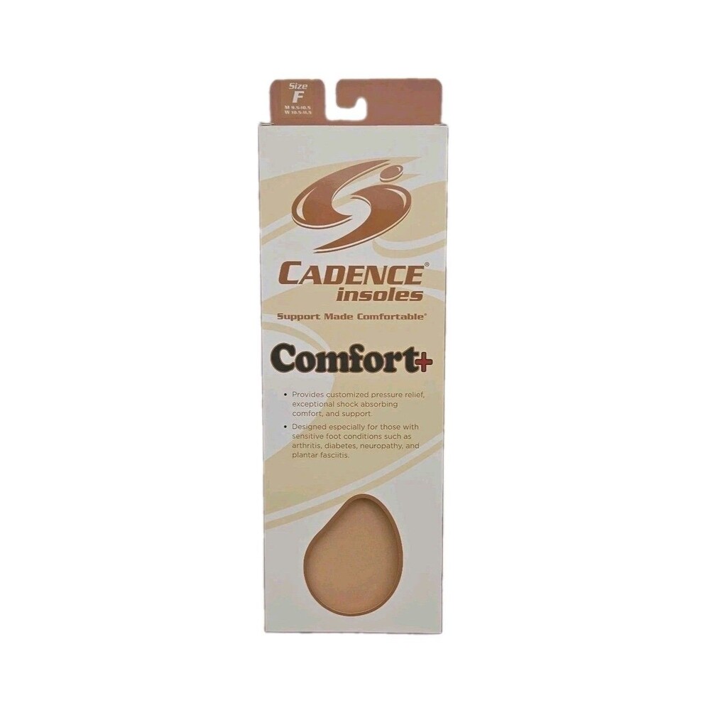 Cadence Insoles Comfort Orthotic Shoe Inserts Sz F Men 9.5-10.5 Women 10.5-11.5